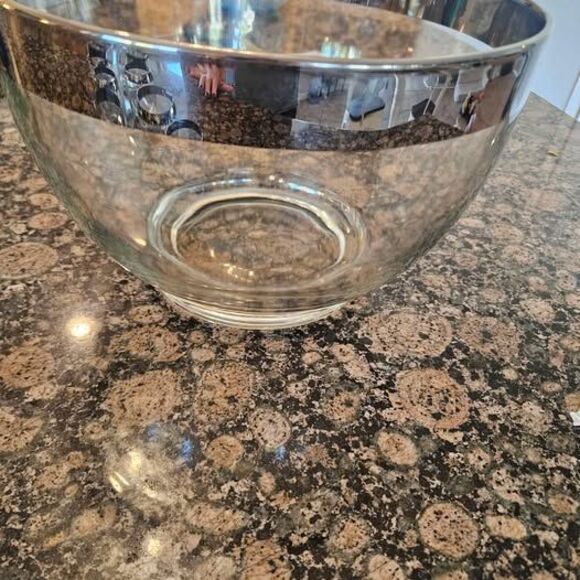 MCM Dorothy Thorpe Silver Band Punch Bowl and 9 Matching Roly Poly Glasses - Picture 6 of 8